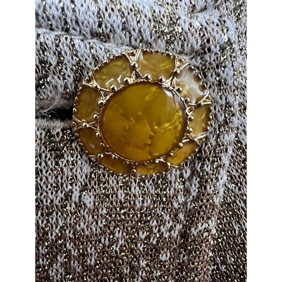 St. John Metallic Float Knit Button Up Vintage Crop Jacket Sz 4 Black Gold USA11 - Picture 6 of 8